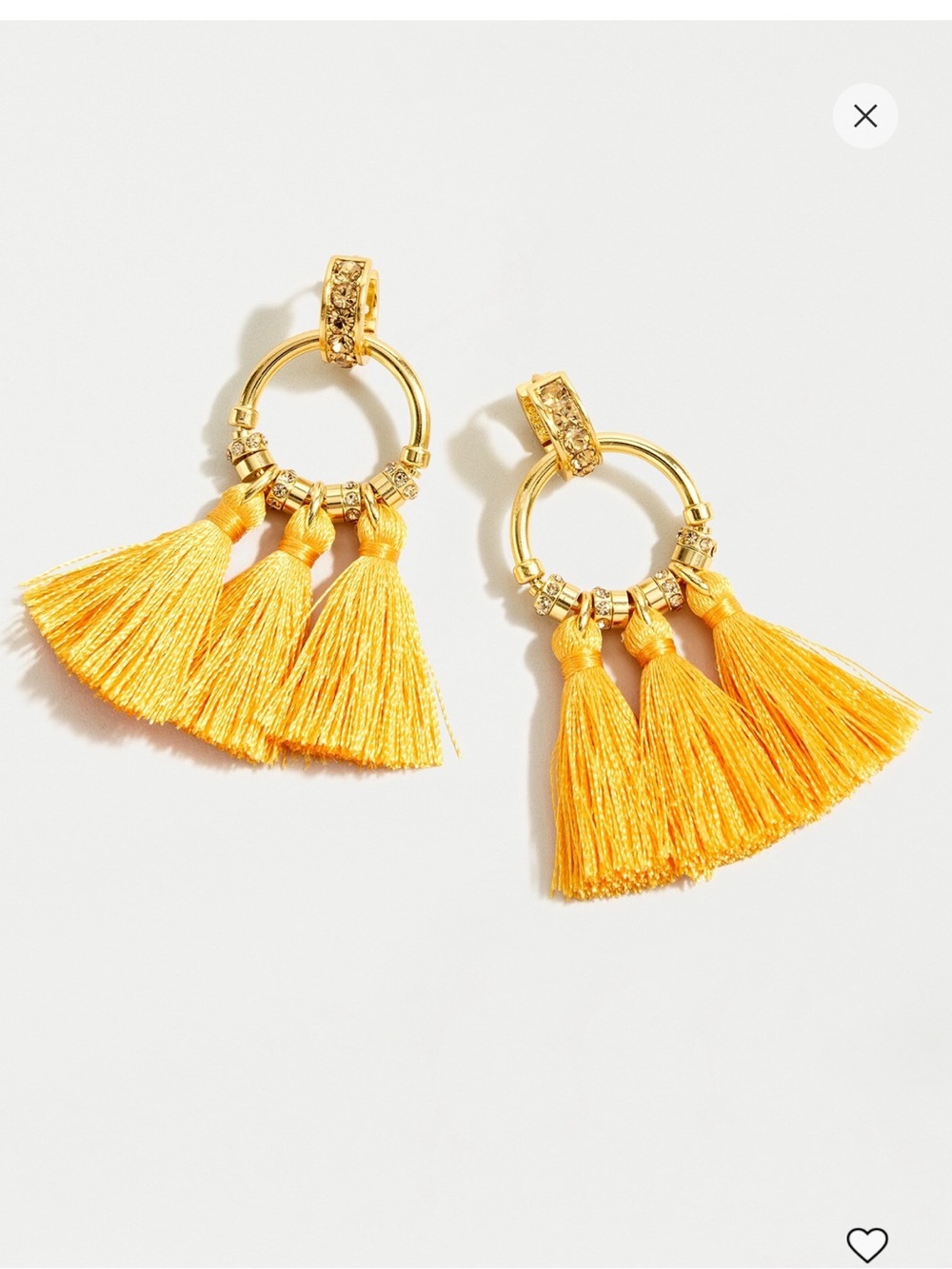 J.Crew PAVÉ TASSEL EARRINGS - yellow